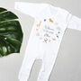 Personalised New Baby Bodysuit Welcome To The World Animals, thumbnail 4 of 6