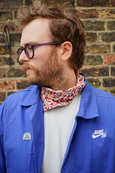 Mens Mixed Ditzy Floral Cotton Neckerchief, 2 of 12