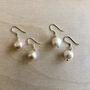 Pearl Earrings On Short Sterling Silver Hooks, thumbnail 3 of 5