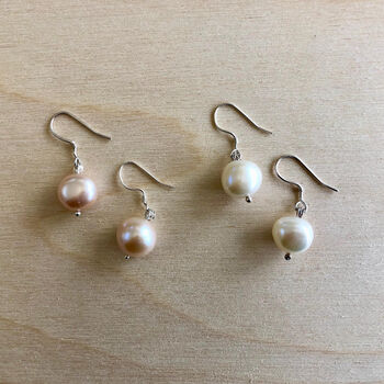 Pearl Earrings On Short Sterling Silver Hooks, 3 of 5