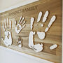 Personalised Family Handprints Solid Oak Wall Hanging, thumbnail 2 of 12