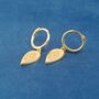 Teardrop Gold Hoop Earrings, Gold, thumbnail 5 of 7