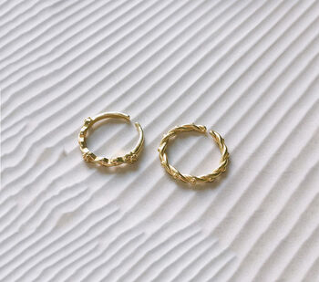 14 K Gold Chain Link Ring Set, 2 of 6