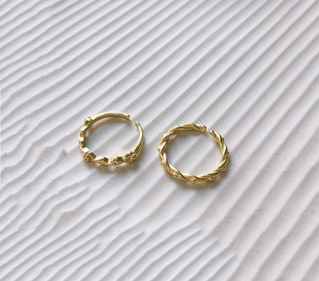 14 K Gold Chain Link Ring Set By Elk & Bloom | notonthehighstreet.com