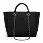 Personalised Black Large Chain Initial Tote Beach Bag, thumbnail 5 of 9