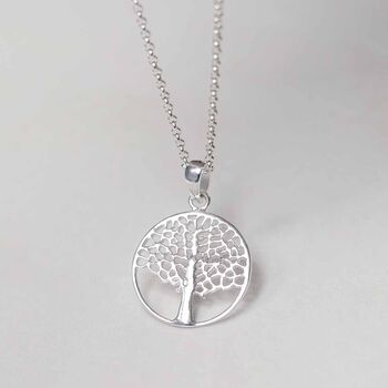 Sterling Silver Oak Tree Necklace, 2 of 5