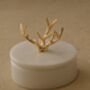 Handmade White Marble Storage Box – Gold Horse Head Lid Detail, thumbnail 5 of 12