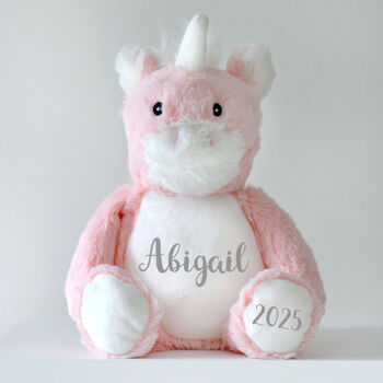 Personalised Pink Unicorn Soft Toy, 2 of 5