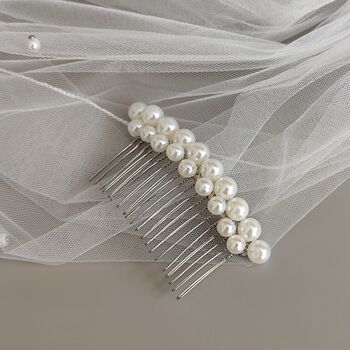Pearl Bridal Hair Comb For Weddings, 7 of 13