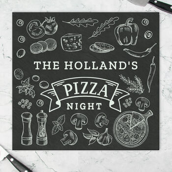 Personalised Pizza Glass Serving Board, 2 of 4