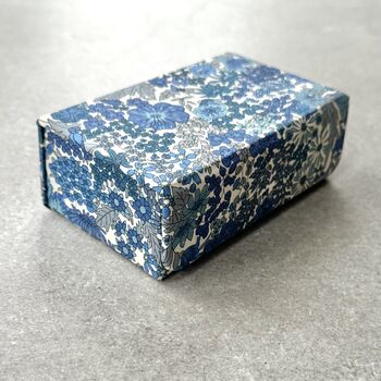 Personalised Refillable Liberty Fabric Matchbox With Leather Detail, 9 of 10