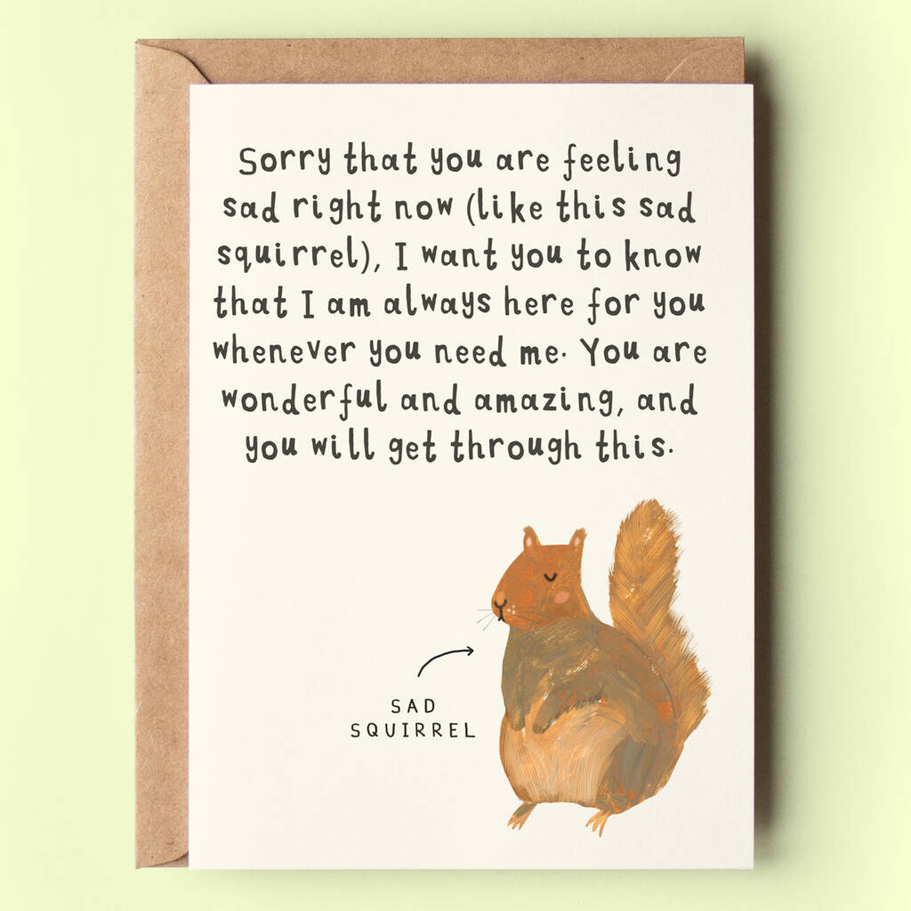 Sad Squirrel Card By Darcie Olley