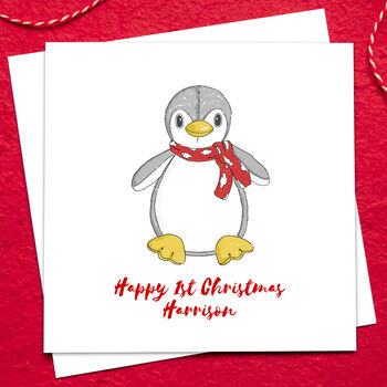 Children's Personalised Christmas Pengiun Card, 3 of 3