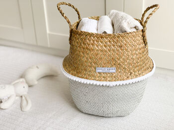 Personalised Dipped Seagrass Nursery Basket, 6 of 9