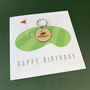 Personalised Golfers Keepsake Keyring Birthday Card, thumbnail 7 of 8