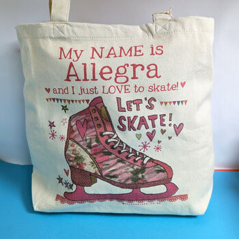 Personalised Love To Ice Skate Bag, 6 of 6