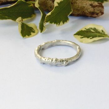 Plain Twig Wedding Band, Gold Branch Ring, 7 of 8