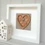 Copper 7th Wedding Anniversary Personalised Oak Heart, thumbnail 2 of 2