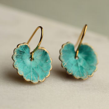 Turquoise Leaf Earrings, 3 of 12