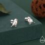 Sterling Silver Robin 16g Flat Back Stud Earrings, thumbnail 1 of 10