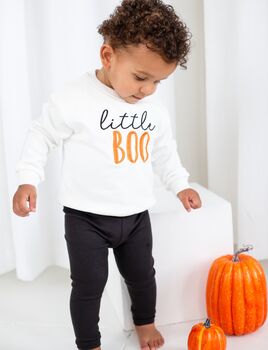 Child's Halloween 'Little Boo' Embroidered Sweatshirt Jumper, 2 of 5