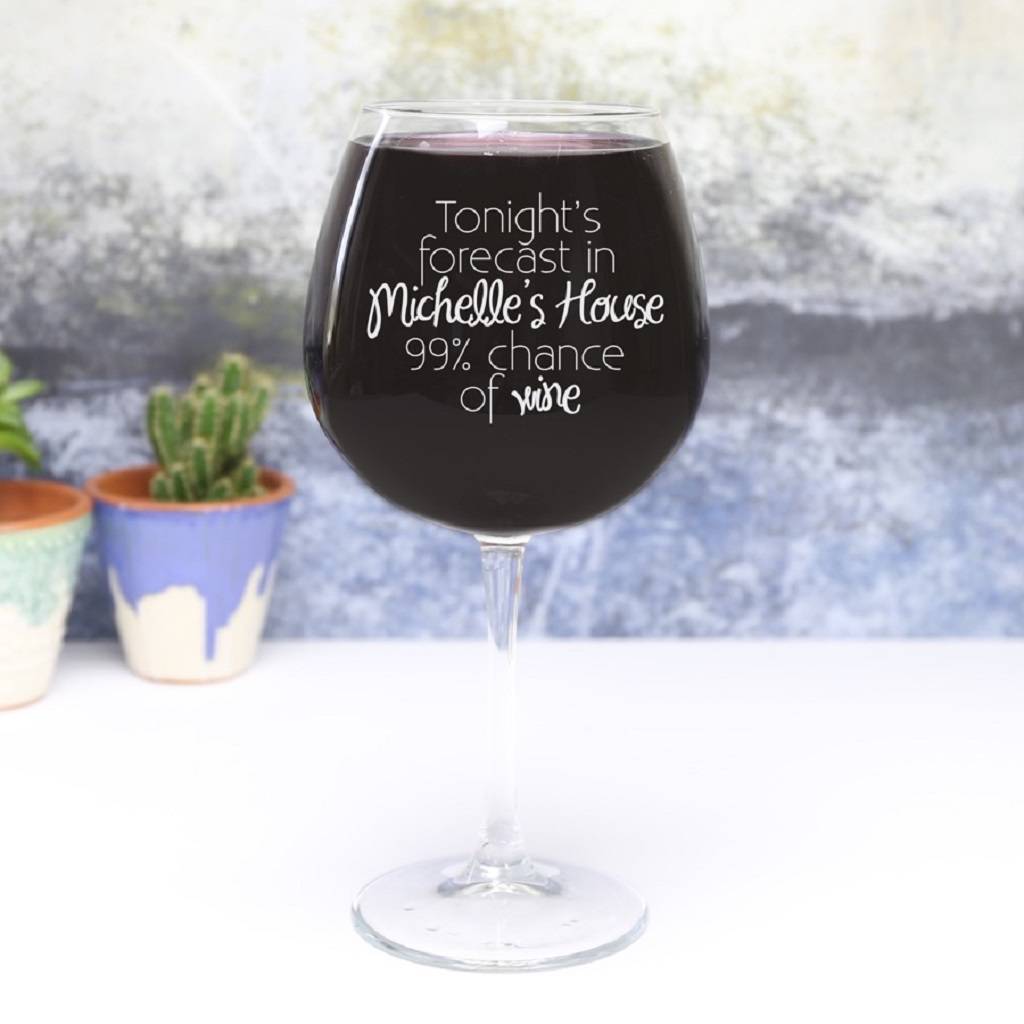 Personalised Engraved Wine Forecast Wine Glass By Lisa