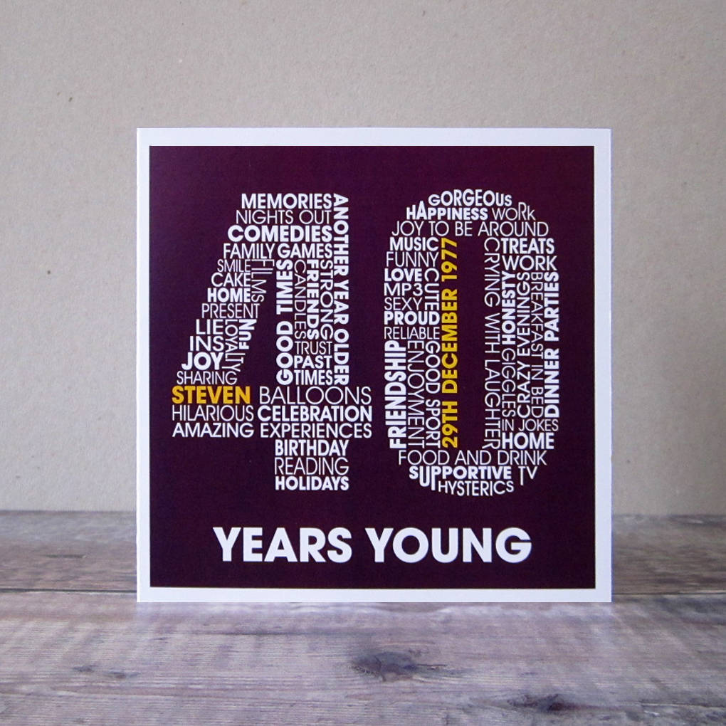 personalised 40th birthday card by mrs l cards