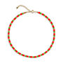 Green, Pink And Red Enamel Metal Bead Necklace, thumbnail 1 of 2