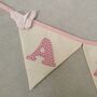 Pink Bunting, New Baby Nursery Gift, Cream And Pink Personalised Bedroom Wall Banner, thumbnail 10 of 12