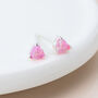 Sterling Silver Pink Opal Heart Micro Stud Earrings – 4mm, thumbnail 2 of 5