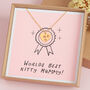 Worlds Best Cat Mum Heart Paw Print Necklace, thumbnail 1 of 7