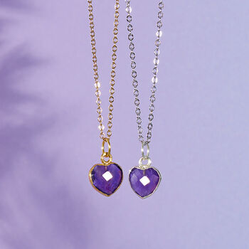 Healing Heart Amethyst Gemstone Necklace, 2 of 10