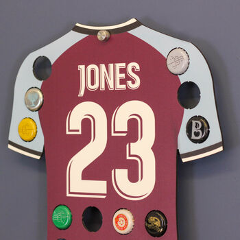 Personalised Football Shirt Beer Cap Collector Gift, 5 of 10