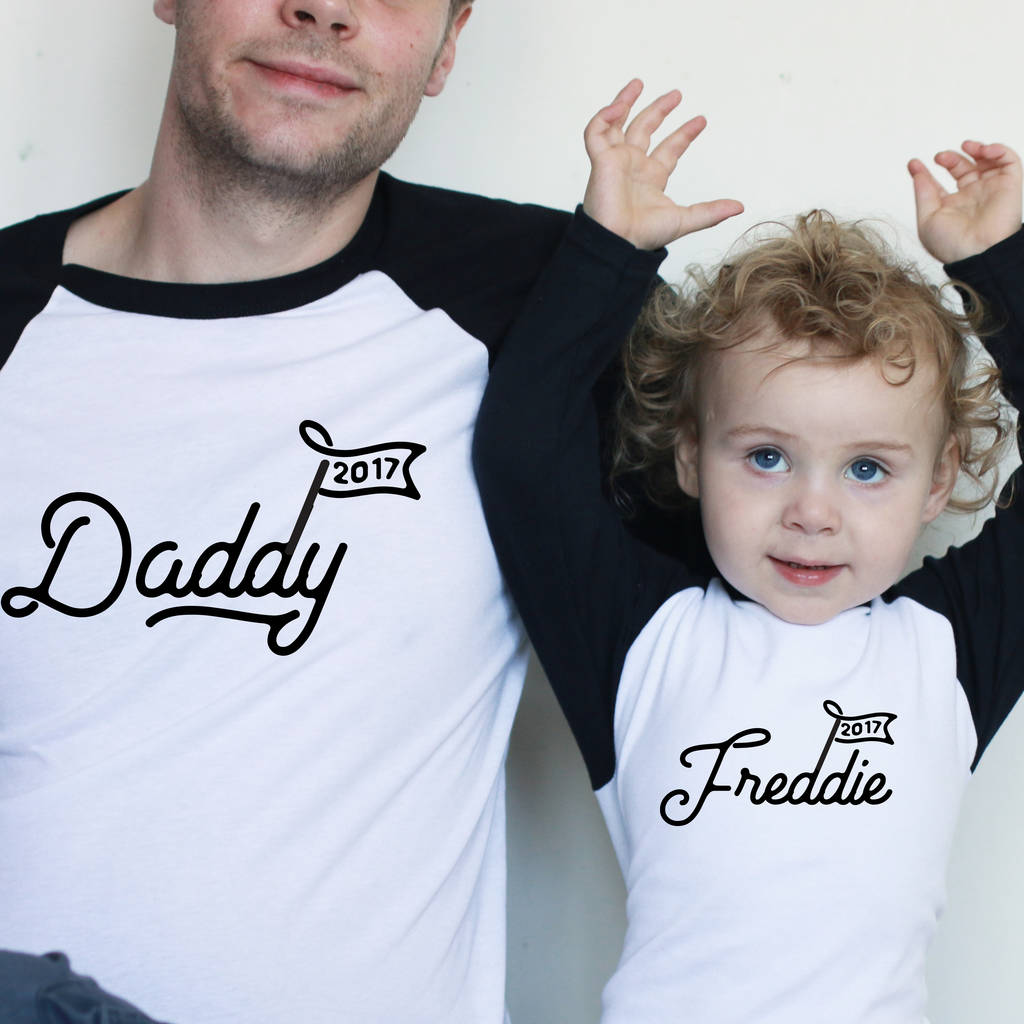 Personalised Daddy And Me Matching T Shirt Set By Marloweville 2053