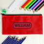 Personalised Red Pencil Case And Personalised Pencils, thumbnail 1 of 3