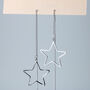 Sterling Silver Star Dangle Threader Earrings, thumbnail 1 of 5