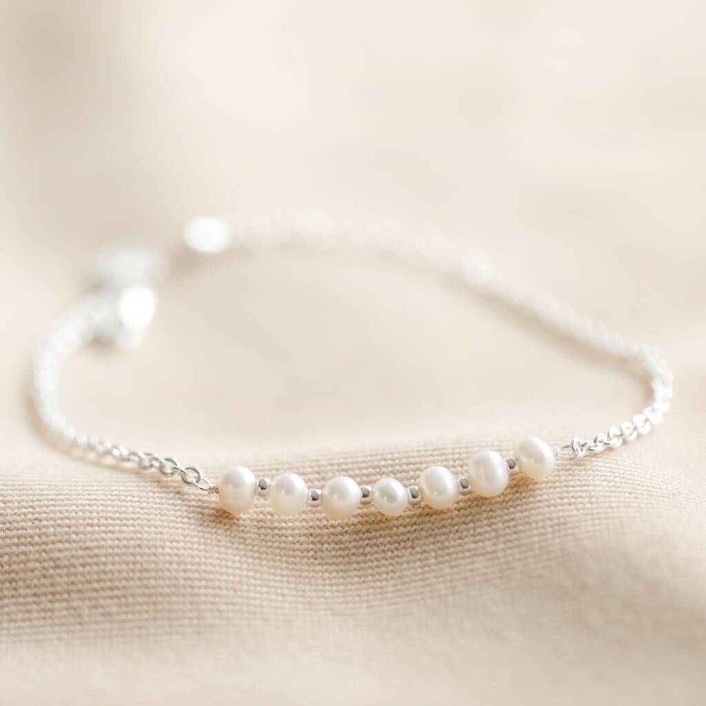 7580mm Cultured Freshwater Pearl Strand Bracelet with Sterling Silver  Clasp  775  Peoples Jewellers