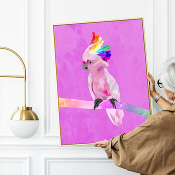 Custom Rainbow Cockatoo Colour Bird Wall Art Print, 3 of 8