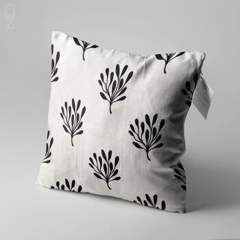 Black And White Cushion Cover With Floral Pattern, 3 of 6