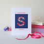 Liberty Print Initial Birthday Card, thumbnail 6 of 7