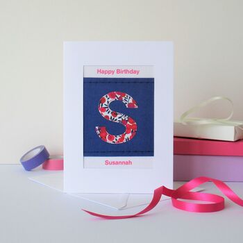 Liberty Print Initial Birthday Card, 6 of 7
