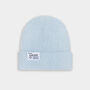 Baby Blue Ribbed Smiley Charity Beanie, thumbnail 2 of 4