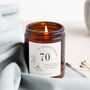 70th Birthday Gift For Her Personalised Candle, thumbnail 1 of 11