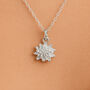 Personalised Sterling Silver November Chrysanthemum Birth Flower Necklace, thumbnail 2 of 8