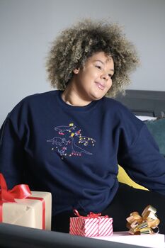 Festive Lots Of Dinos Embroidered Sweater, 7 of 7