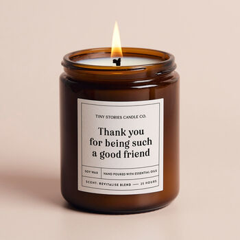 Thank You Friendship Gift Soy Wax Essential Oil Candle, 2 of 5