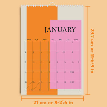 2023 Colour Block Wall Calendar | A4 Hanging Calendar, 9 of 12