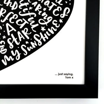 Personalised Speech Bubble Heart Anniversary Print, 4 of 5