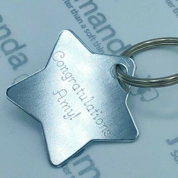 Large Brown Highland Cow With Personalised Star Keyring, 2 of 4