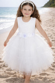 Juniper In Ivory White Party Or Flower Girl Dress, 6 of 6